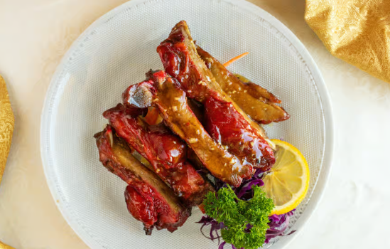 Barbecue Pork Spare Ribs — tender ribs glazed in a rich barbecue sauce